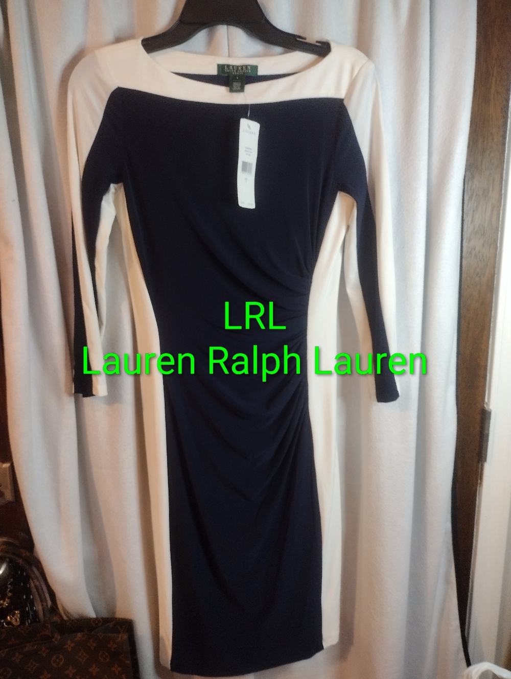 NWT LRL Lauren Ralph Lauren Black/White Dress